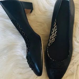 Tory Burch Black Leather Heels